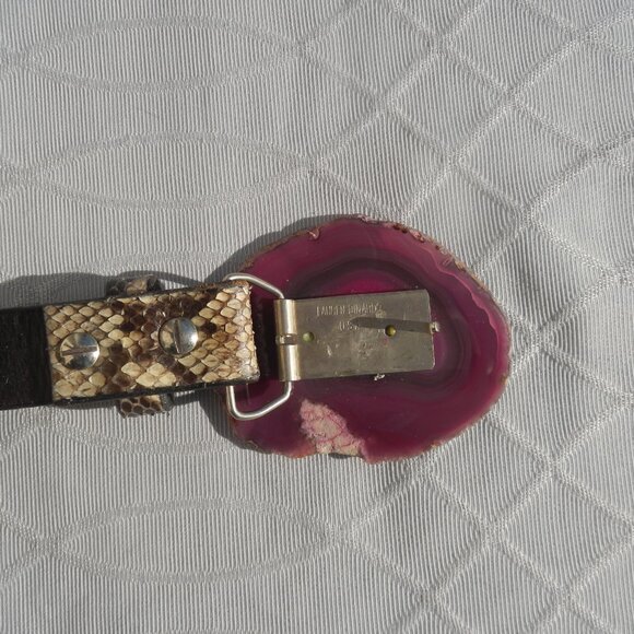 Lauren Dinardo  Snake Skin Belt with Natural Agate Buckle main image 6